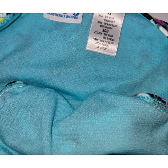 California Waves Womens Blue Floral Strappy Swim Bottom. XSmall - Picture 7 of 7